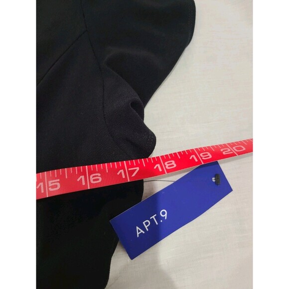 NWT $60 Apt 9 Black White Midi Cropped Wide Leg Ruffled  Sleeve Jumpsuit Sz S - Picture 10 of 12